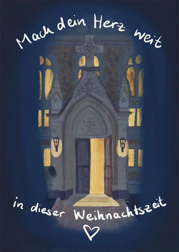 Postkarte Weihnachten "Friedenskirche Radebeul"
